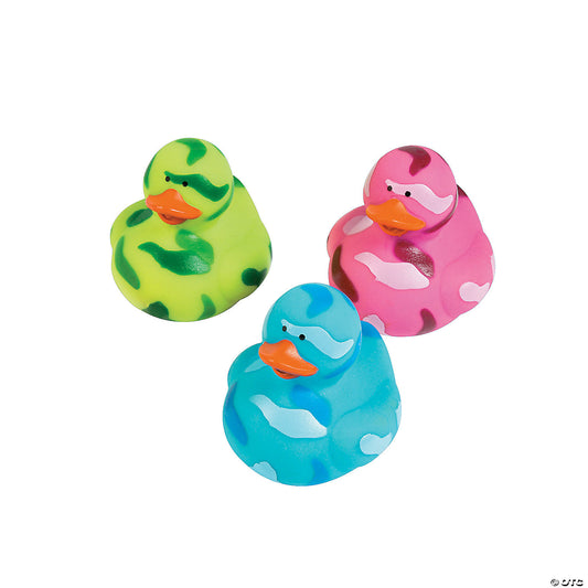 Bright Camo Rubber Ducks (12 pcs)