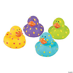 Bright Pattern Rubber Ducks (12 pcs)