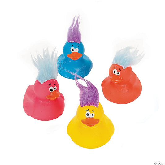 Crazy Hair Rubber Ducks (12 pcs)